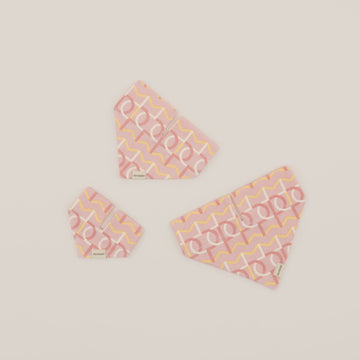 Dog Bandana Pw Pattern | ผ้าพันคอสำหรับสุนัข สีส้ม